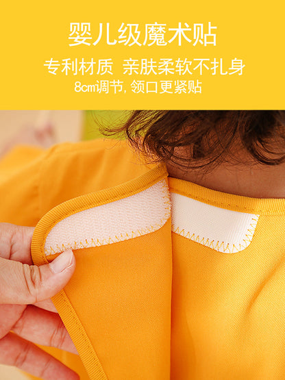 Baby coverall children's long-sleeved waterproof anti-dressing baby eating bib anti-dirty lengthened protective clothing painting autumn and winter - image 3