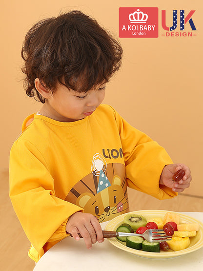 Baby coverall children's long-sleeved waterproof anti-dressing baby eating bib anti-dirty lengthened protective clothing painting autumn and winter - image 4