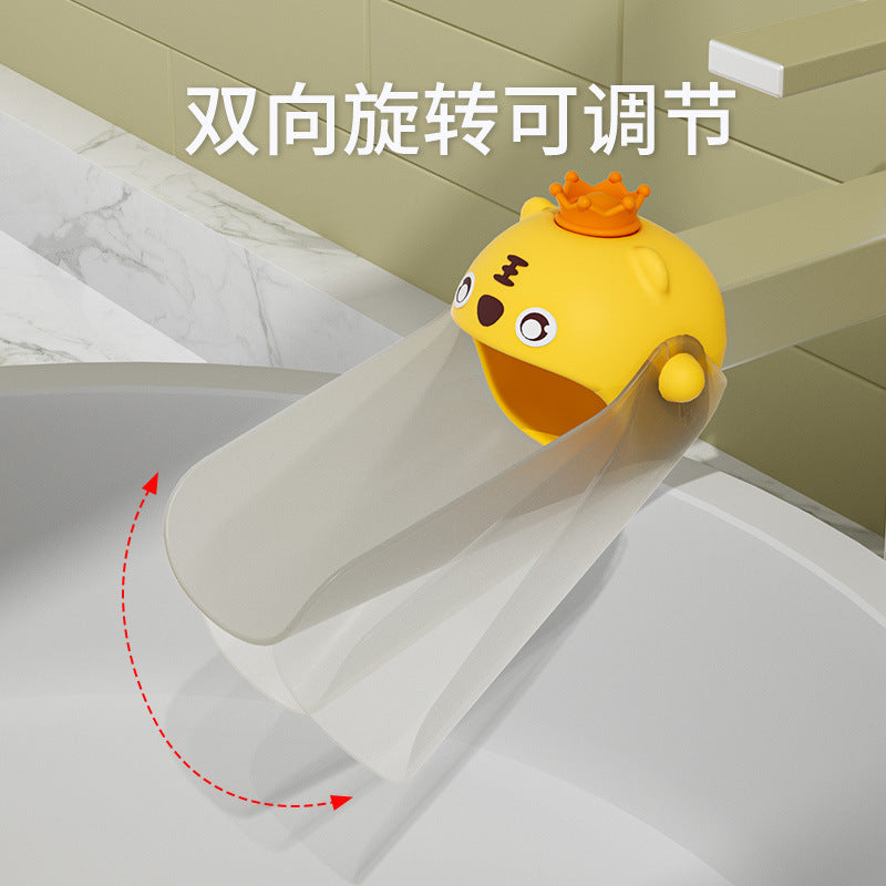 Little Tiger Cartoon Silicone Faucet Switch Extender Kidsren's Baby Hand Washing Anti-Splash Extension Extender - image 4