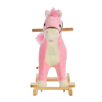 Rocking Horse Plush Animal on Wooden Rockers, Baby Rocking