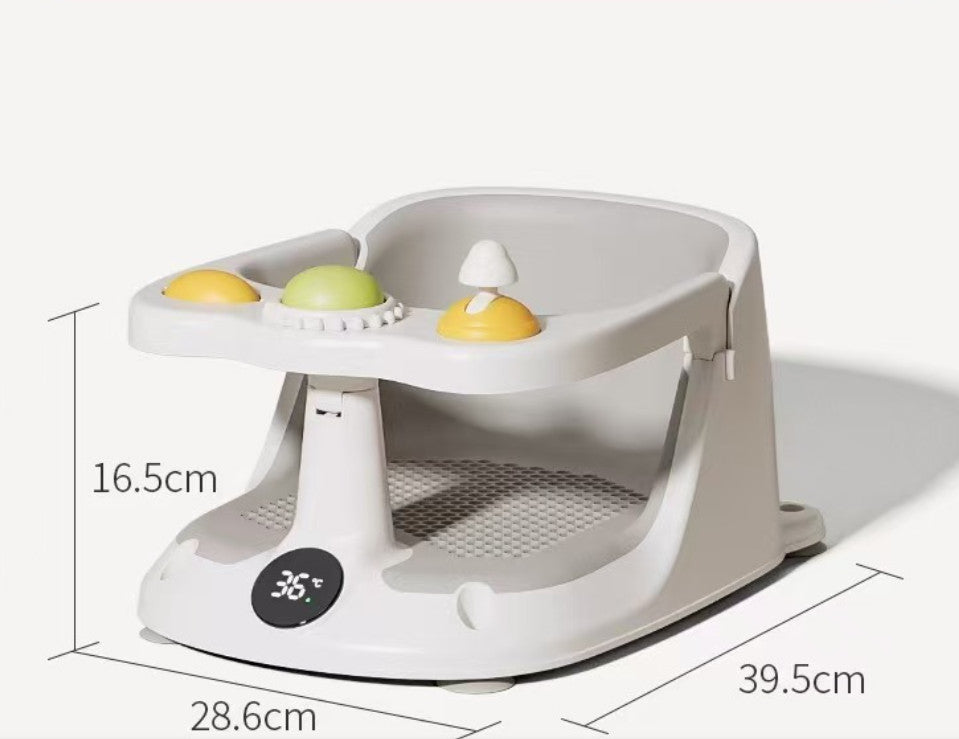 Baby Bath Seat Non-slip Soft Toddler Bath Chair Suction Cups
