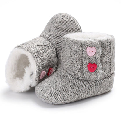 Warm Fleece-lined Cute Toddler Shoes for Baby Girls Infant Shoes