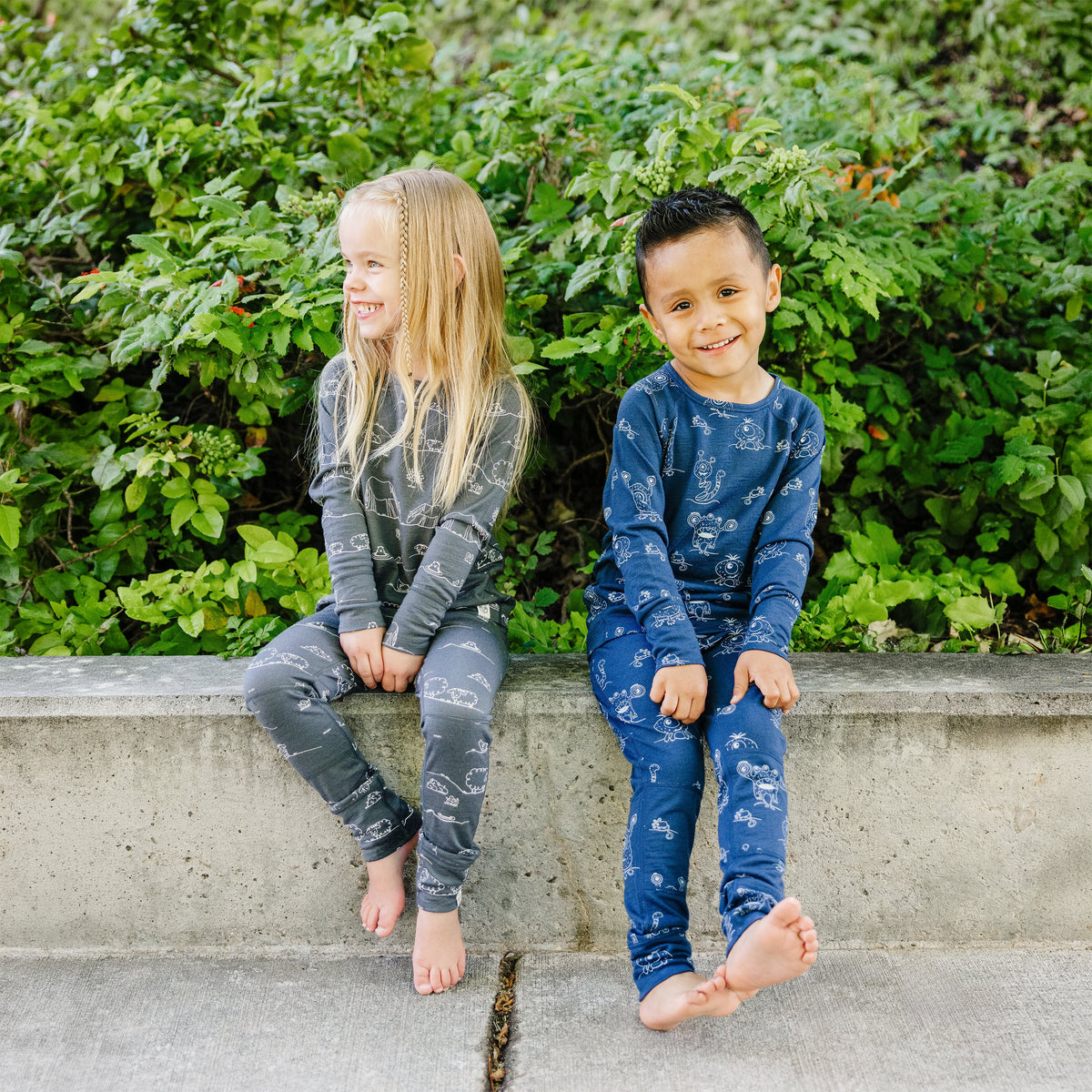 Kids Merino Wool Base Layer, Long Sleeve Top, Farm