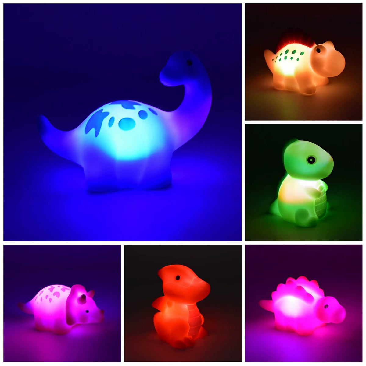 Cross-Border Supply of Kidsren's Bathroom Luminous Dinosaur Toys Touch-Sensitive Flash Baby Bath and Water Toys - image 2