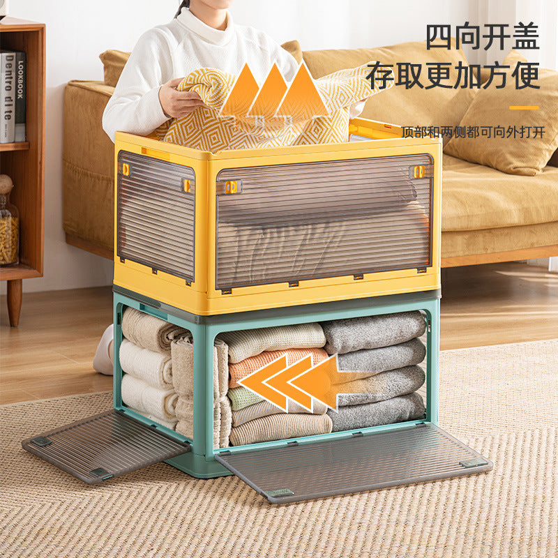 Clothes Storage Box Household Foldable Clothing Storage Box Plastic Toy Storage Box Quilt Storage Cabinet - image 2