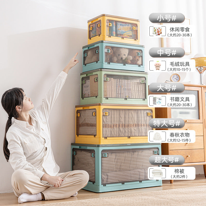Clothes Storage Box Household Foldable Clothing Storage Box Plastic Toy Storage Box Quilt Storage Cabinet - image 4