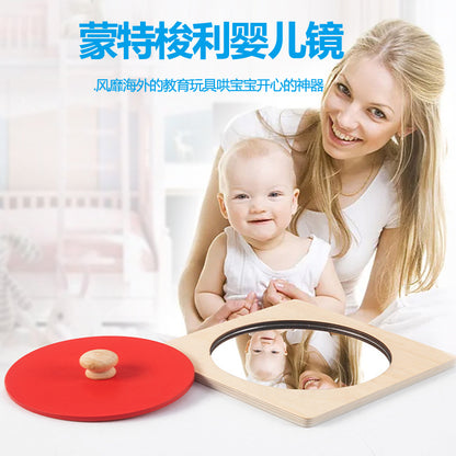 Montessori Mirror Montessori Teaching Aids Shape Matching Toy Wooden Children Aged 0-3-6 Hand Grasping Board Puzzle - image 2