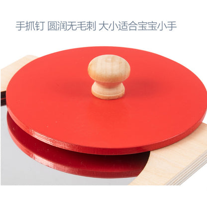 Montessori Mirror Montessori Teaching Aids Shape Matching Toy Wooden Children Aged 0-3-6 Hand Grasping Board Puzzle - image 4