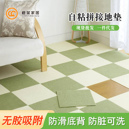 Spliced Carpet for Living Room, Self-Adhesive Japanese-Style Glue-Free Floor Mat, Children's Bedroom Floor, Baby Crawling Mat, Static Electricity Adsorption - image 1