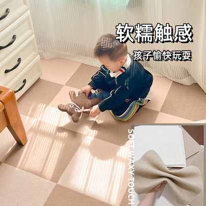 Spliced Carpet for Living Room, Self-Adhesive Japanese-Style Glue-Free Floor Mat, Children's Bedroom Floor, Baby Crawling Mat, Static Electricity Adsorption - image 3