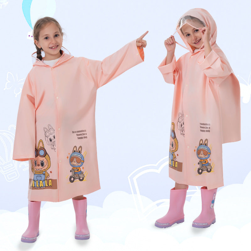 Free Shipping Kidsren's Whole Body Primary and Secondary School Students' Enlarged Schoolbags Baby Ponchos Thickeneded Long Waterproof Kindergarten Raincoats - image 1