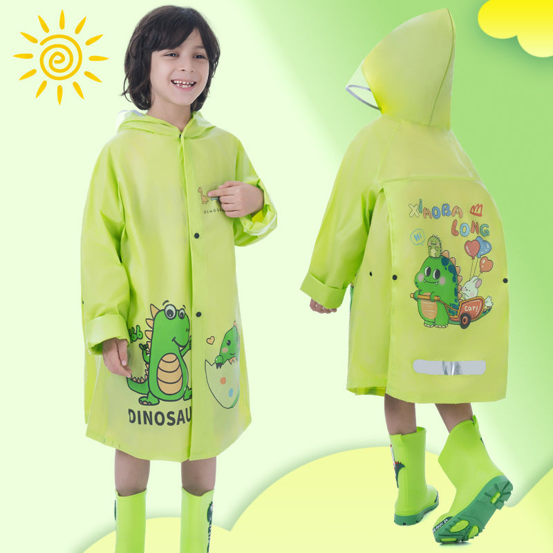 Free Shipping Kidsren's Whole Body Primary and Secondary School Students' Enlarged Schoolbags Baby Ponchos Thickeneded Long Waterproof Kindergarten Raincoats - image 3