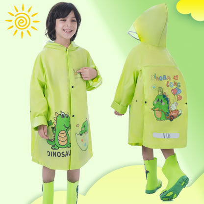 Free Shipping Kidsren's Whole Body Primary and Secondary School Students' Enlarged Schoolbags Baby Ponchos Thickeneded Long Waterproof Kindergarten Raincoats - image 3