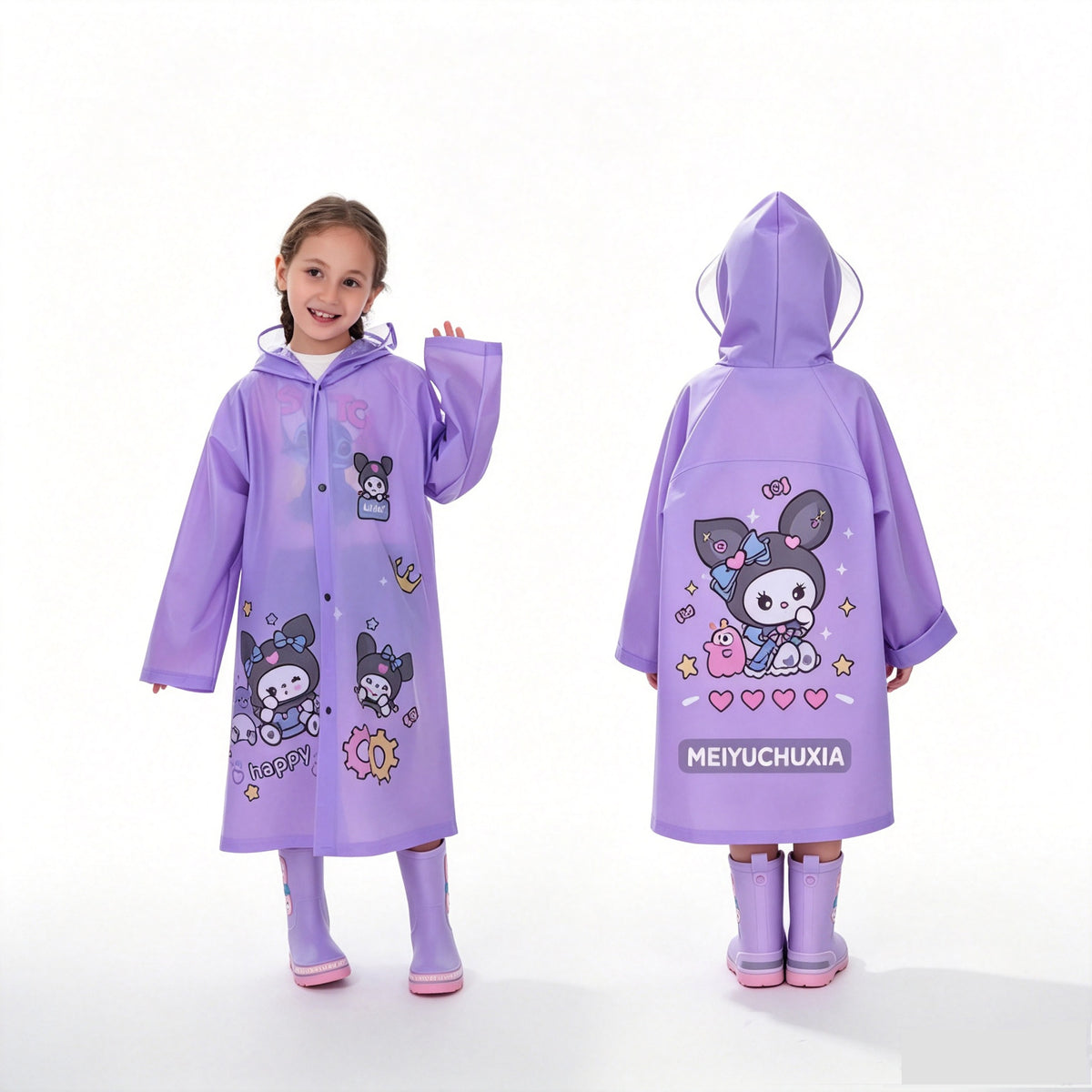 Free Shipping Kidsren's Whole Body Primary and Secondary School Students' Enlarged Schoolbags Baby Ponchos Thickeneded Long Waterproof Kindergarten Raincoats - image 4