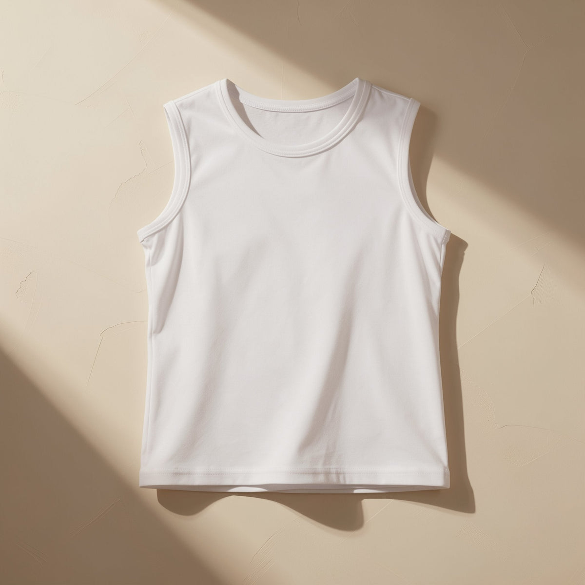 Pure cotton girls' vest with molded cup and fixed double shoulder straps - view 2