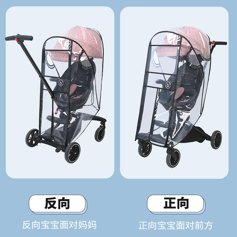 Baby walking artifact baby carriage rain cover wind-proof cover baby car rain-proof cover baby epidemic-proof anti-foam raincoat shed - image 2
