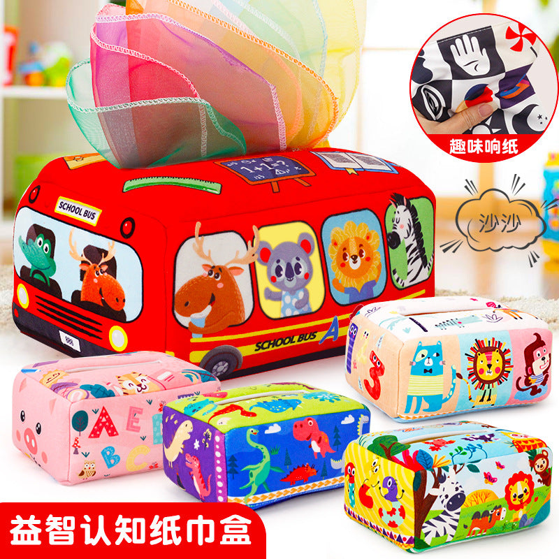 Manufacturer Baby Tissue Box That Cannot Be Torn Apart, Tissue Paper Toy, Baby 0-1 Years Old Learning Tissue Paper, Early Education Cloth Book - image 1