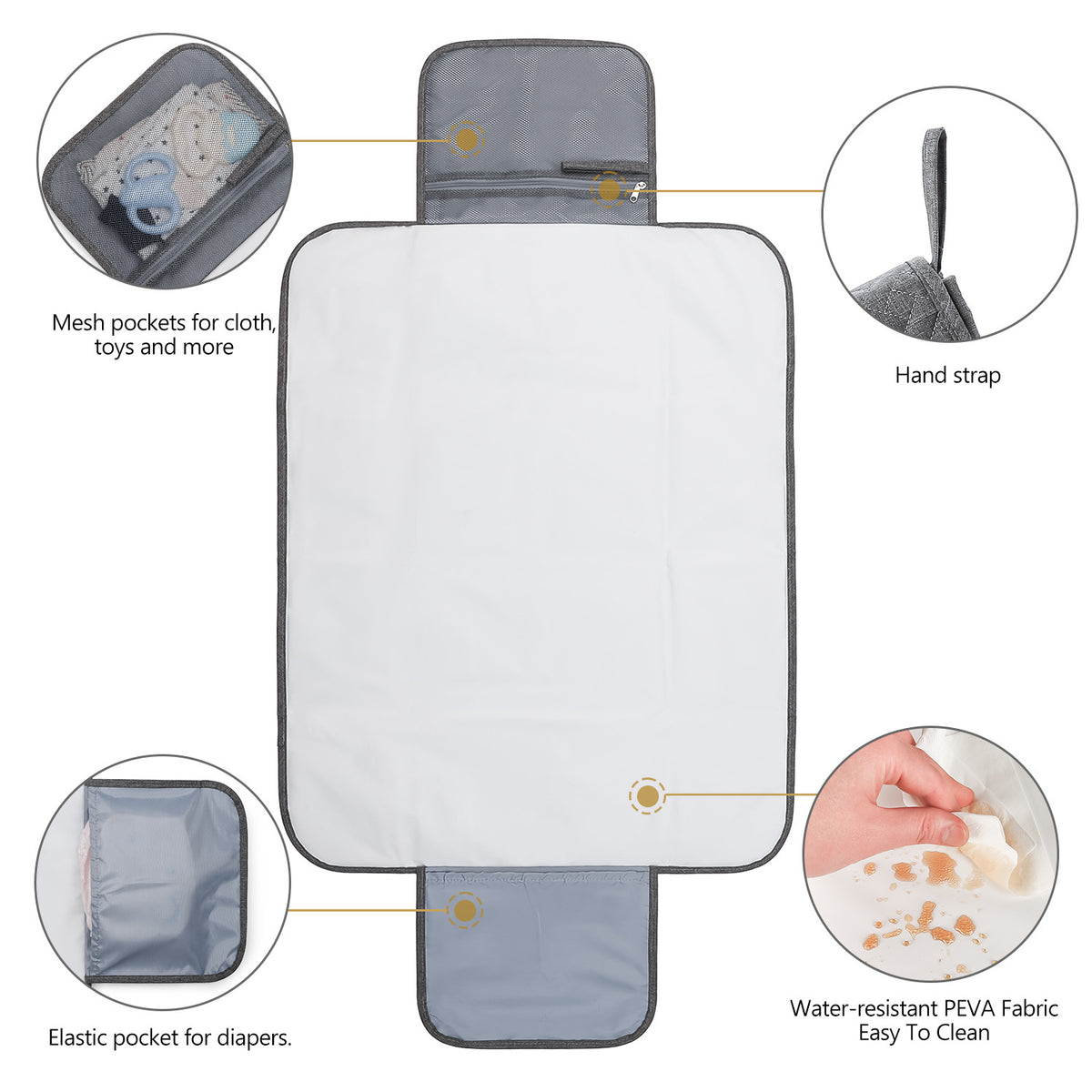 Cpc Baby Changing Diaper Pad, Waterproof and Easy-To-Wipe Maternal and Infant Embroidered Diaper Pad - image 2