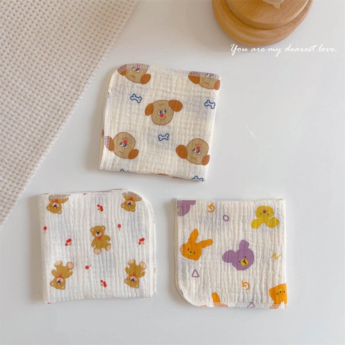 Baby's Spit Towel Cotton Gauze Towel Baby's Burp Towel Children's Handkerchief Newborn Super Soft Face Wash Small Square Towel - image 4