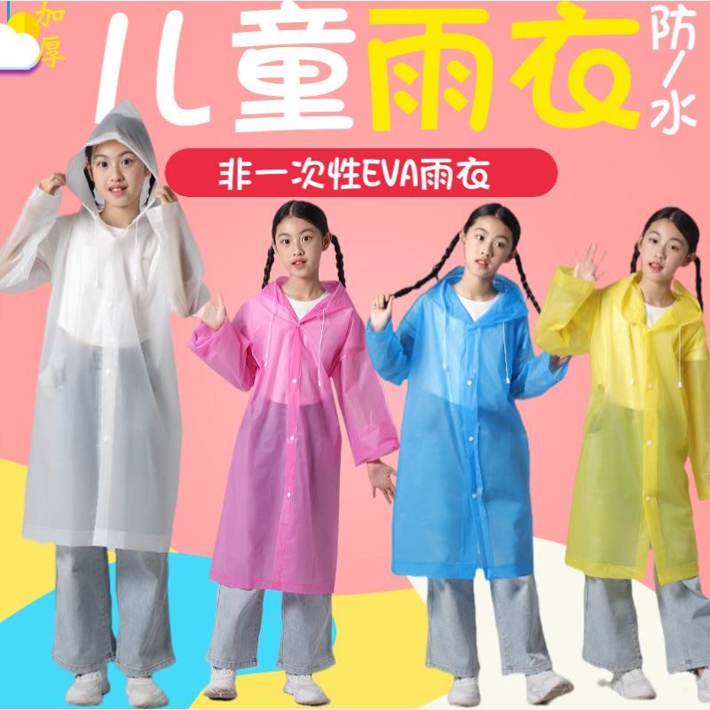 New Eva Primary and Secondary School Kidsren's Raincoat Explosion-Proof Rain Thickeneded Hiking and Travel Disposable Kidsren's Outdoor Poncho - image 2