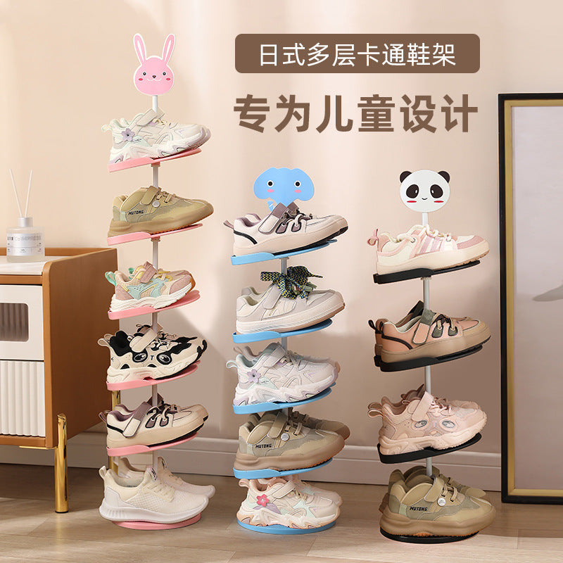 Children's Shoes Small Cartoon Household Entryway Baby Shoe Cabinet Special Storage Rack Japanese Style Space-Saving Kids - image 1