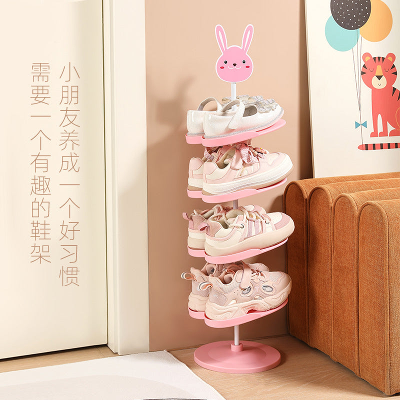 Children's Shoes Small Cartoon Household Entryway Baby Shoe Cabinet Special Storage Rack Japanese Style Space-Saving Kids - image 2
