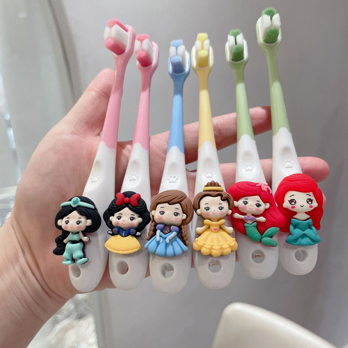 4-Pack Princess Children's Toothbrushes with Soft Bristles for Ages 3-6 and 6-12, Beginner Baby Toothbrushes for Protecting Teeth, Multi-Bristle for Baby Teeth, Ages 4-12 - image 2
