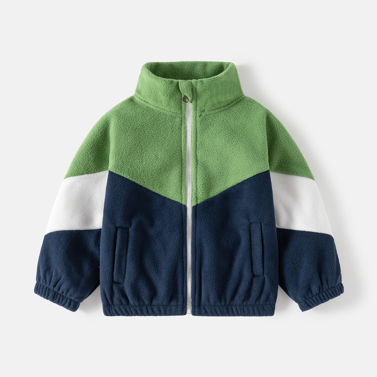 Foreign Trade Children's Clothing 2026 Autumn New Style Children's Fleece Jacket Boys' Color-Blocked Casual Tops Wholesale - image 2