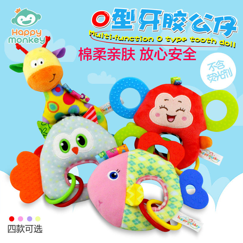 Baby hand-held rattle bite music teether can bite baby grip training - image 2