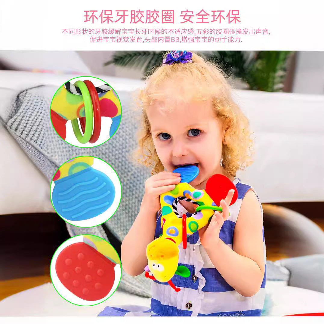 Baby hand-held rattle bite music teether can bite baby grip training - image 4