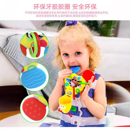 Baby hand-held rattle bite music teether can bite baby grip training - image 4