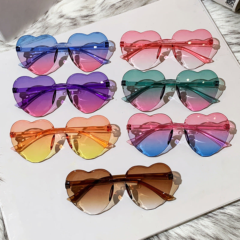 New Korean-style children's heart sunglasses trendy love baby sunglasses cute glasses vintage sunglasses - image 1