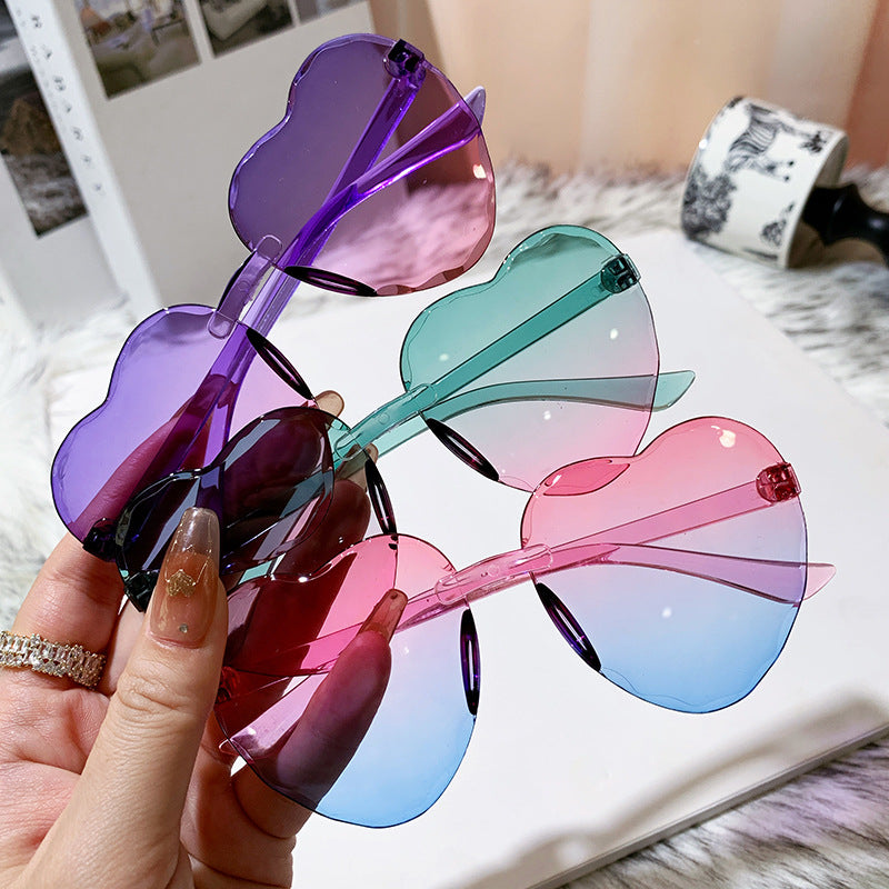 New Korean-style children's heart sunglasses trendy love baby sunglasses cute glasses vintage sunglasses - image 3