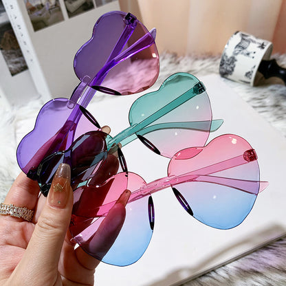 New Korean-style children's heart sunglasses trendy love baby sunglasses cute glasses vintage sunglasses - image 3