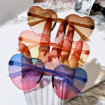New Korean-style children's heart sunglasses trendy love baby sunglasses cute glasses vintage sunglasses - image 4