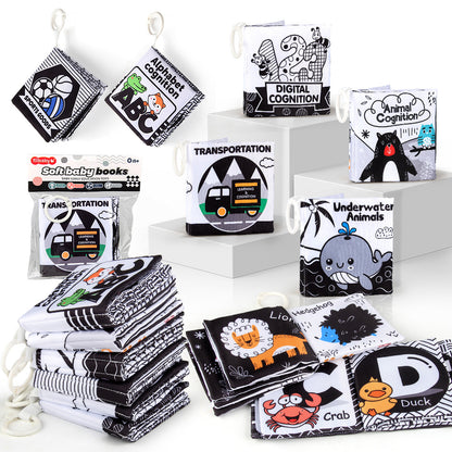 new with BB call 5 pages 10 black and white baby cloth book tear baby cloth book early education toys - image 1