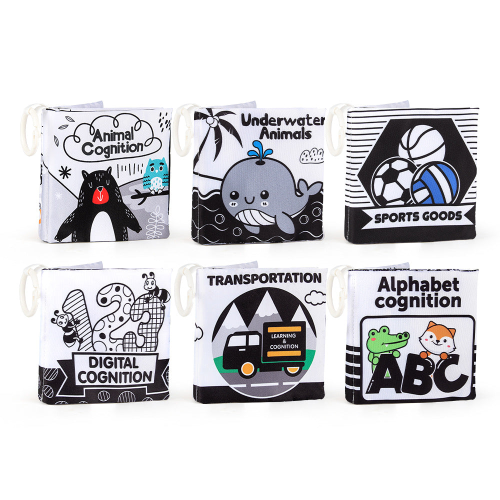new with BB call 5 pages 10 black and white baby cloth book tear baby cloth book early education toys - image 2