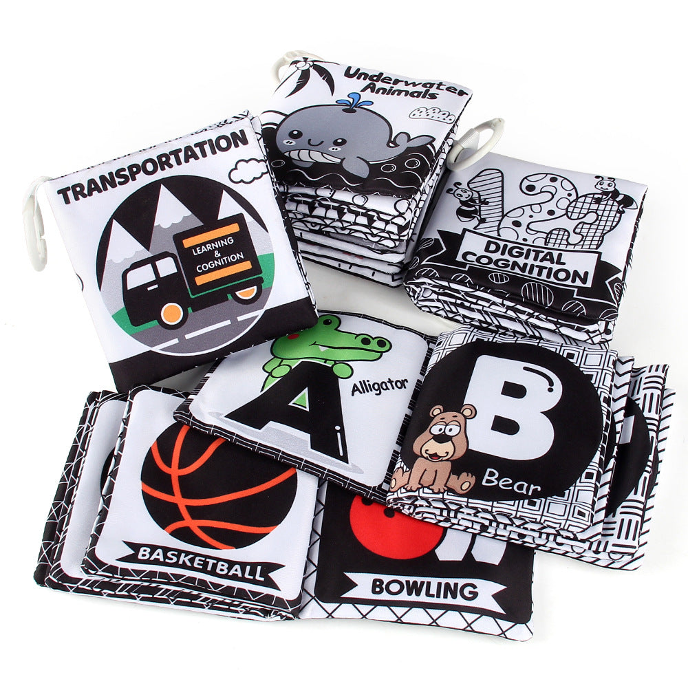 new with BB call 5 pages 10 black and white baby cloth book tear baby cloth book early education toys - image 3