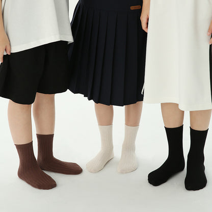 1485 Children's Socks Wholesale Autumn New 20 Color Double Needle Baby Socks Breathable Cotton Plain Socks for Boys and Girls - image 2