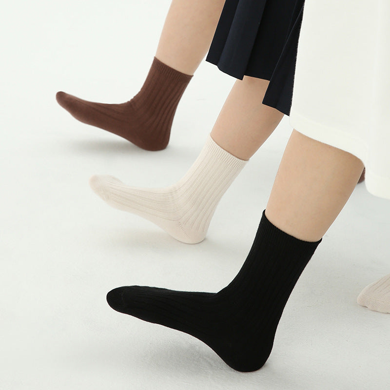 1485 Children's Socks Wholesale Autumn New 20 Color Double Needle Baby Socks Breathable Cotton Plain Socks for Boys and Girls - image 4