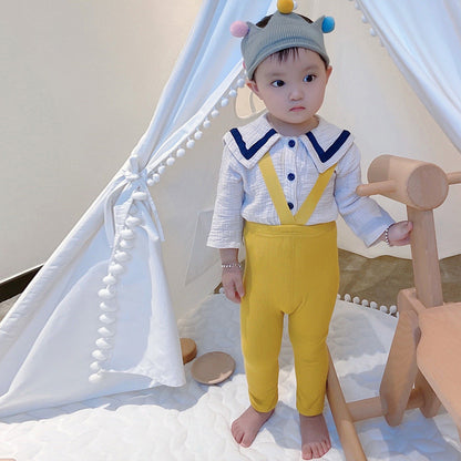 Internet Popular Foreign Trade Weightlifting Pants Baby Pantyhose Spring and Autumn Baby 9 Leggings High Waist Belly Protecting Pants Children - image 1