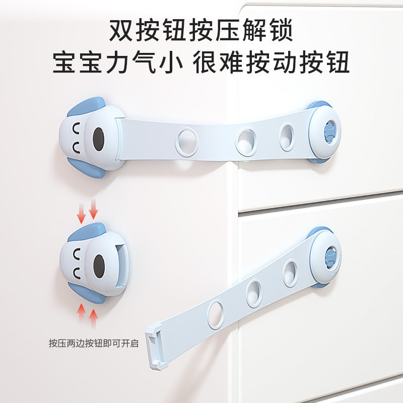 Children's safety lock protective drawer lock baby anti-pinch hand multi-functional baby anti-open refrigerator cabinet cabinet door lock - image 2