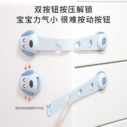 Children's safety lock protective drawer lock baby anti-pinch hand multi-functional baby anti-open refrigerator cabinet cabinet door lock - image 2