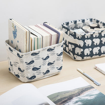 Cotton and Linen Desktop Sundries Storage Box Toy Cosmetics Household Drawer Type Medicine Box Underwear Socks Organizer Storage Basket - image 4