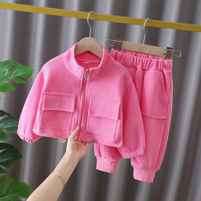 2026 New Fashionable and Stylish Spring and Autumn Suits for Girls, Two-Piece Clothing Sets for Baby Girls, Sports and Leisure Suits - image 2