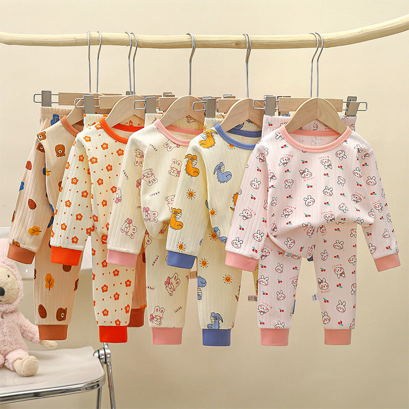 Children's Pure Cotton Underwear Set, New Autumn Style, Boys' Autumn Clothes and Pants, Baby Pajamas, Girls' Loungewear, Children's Clothing - image 1