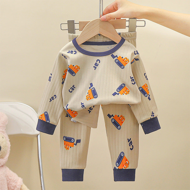 Children's Pure Cotton Underwear Set, New Autumn Style, Boys' Autumn Clothes and Pants, Baby Pajamas, Girls' Loungewear, Children's Clothing - image 3