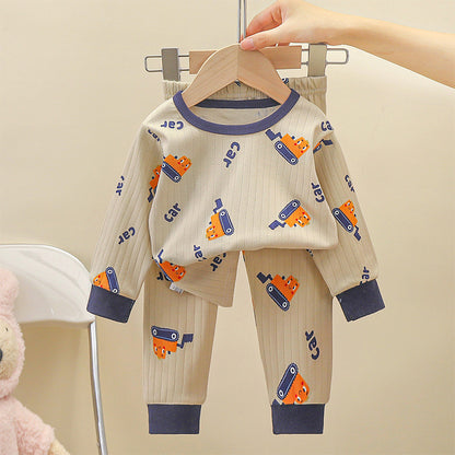 Children's Pure Cotton Underwear Set, New Autumn Style, Boys' Autumn Clothes and Pants, Baby Pajamas, Girls' Loungewear, Children's Clothing - image 3