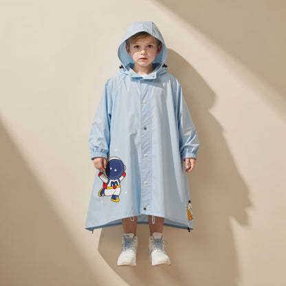 Cartoon-style children's EVA hiking rain poncho