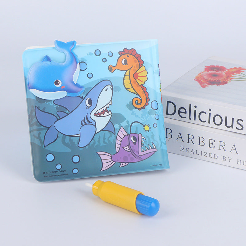 SEZOZ water change bath book magic color change eva cloth book puzzle early education water painting book 0-3 years old baby toys - image 2